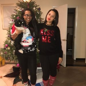 Black holiday sweater.